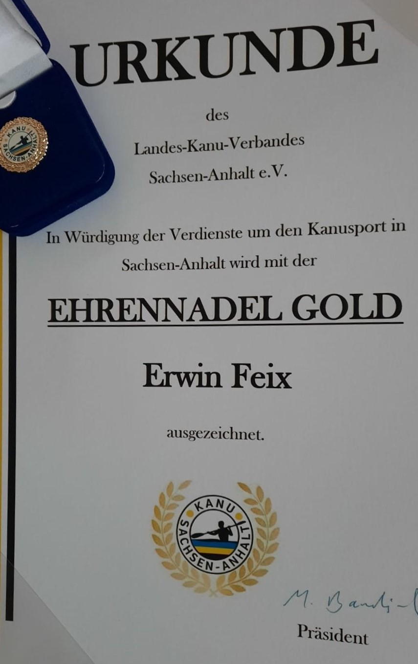 Urkunde zur Goldenen Ehrennadel des LKV Sachsen-Anhalt