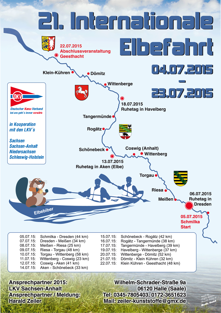 Plakat zur 21. Internationalen Elbefahrt 2015
